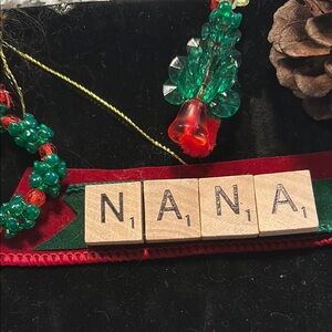 NANA Christmas Ornament Scrabble Vintage Tiles Handmade Decor NEW FINAL …
